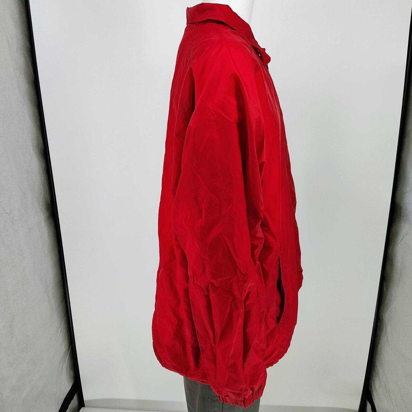 Dickies Men's Red Nylon Cotton-lined  Snap Button Coach Jacket (XL)