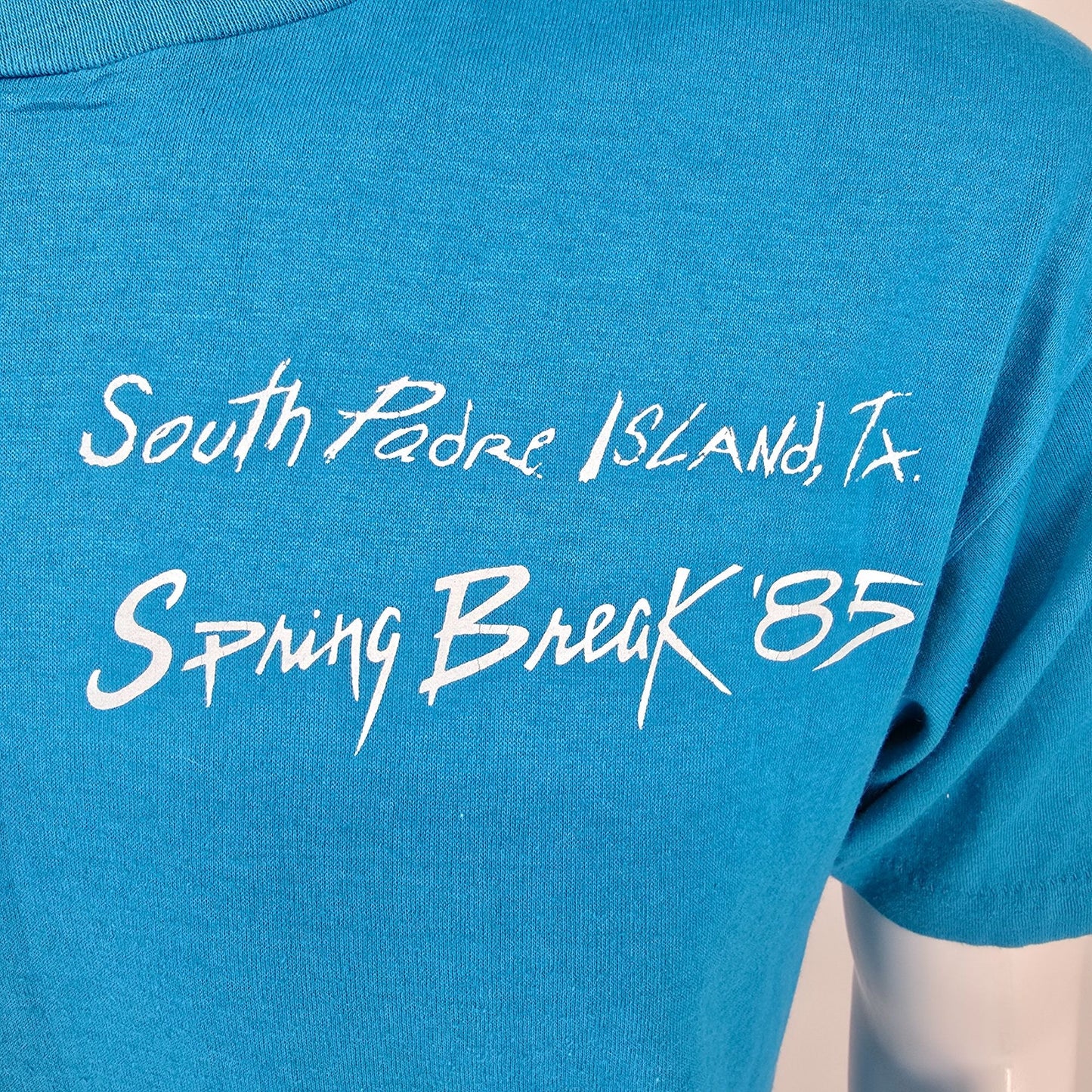 Vintage 1980s Heft-T South Padre Island Texas Spring Break '85 T-Shirt (M)
