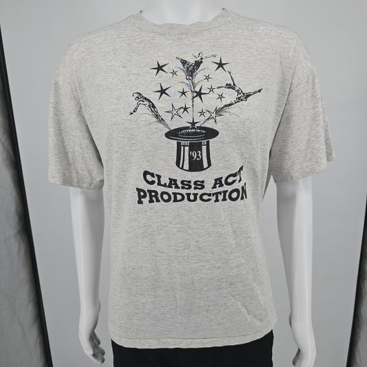 Distressed Vintage 1993 Hanes Heavyweight Class Act Production T-Shirt (XL)