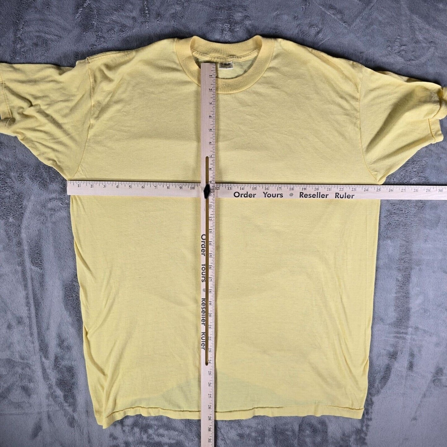 Rare Distressed Vintage 1970s JC Penney Blank Yellow Single Stitch T-Shirt (2XL)