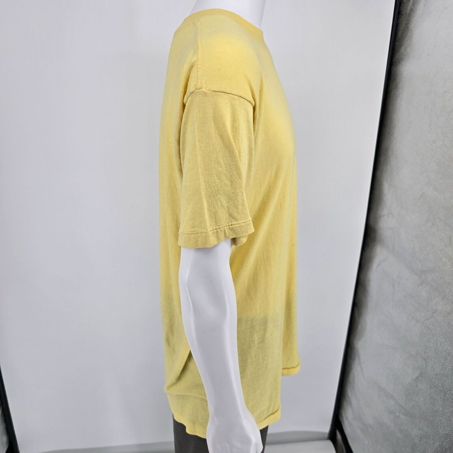 Rare Distressed Vintage 1970s JC Penney Blank Yellow Single Stitch T-Shirt (2XL)