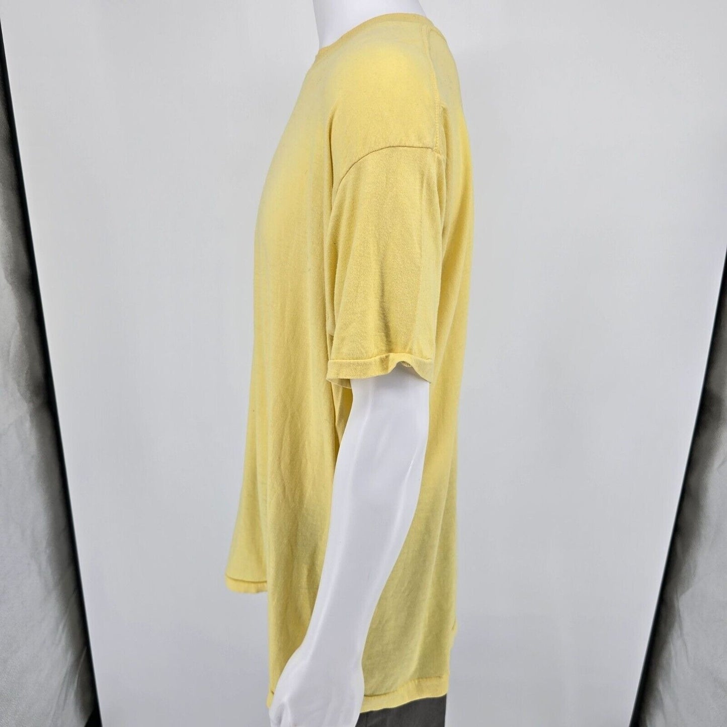 Rare Distressed Vintage 1970s JC Penney Blank Yellow Single Stitch T-Shirt (2XL)