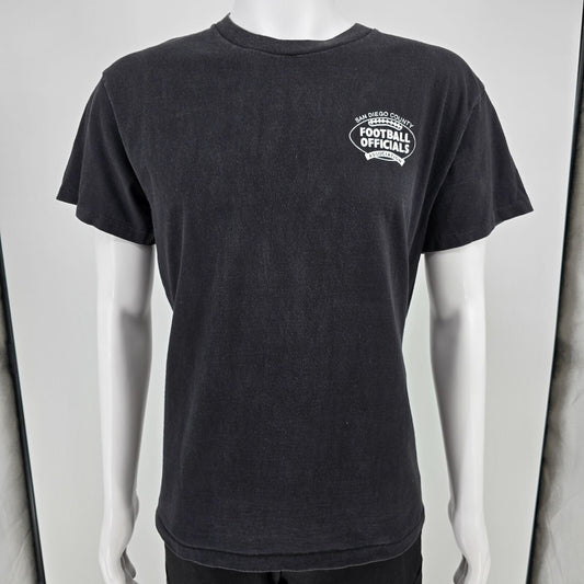 Vintage 1990s San Diego County Football Officials Association Black T-Shirt (L)