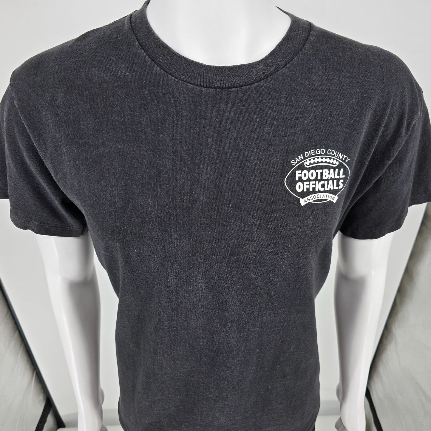 Vintage 1990s San Diego County Football Officials Association Black T-Shirt (L)