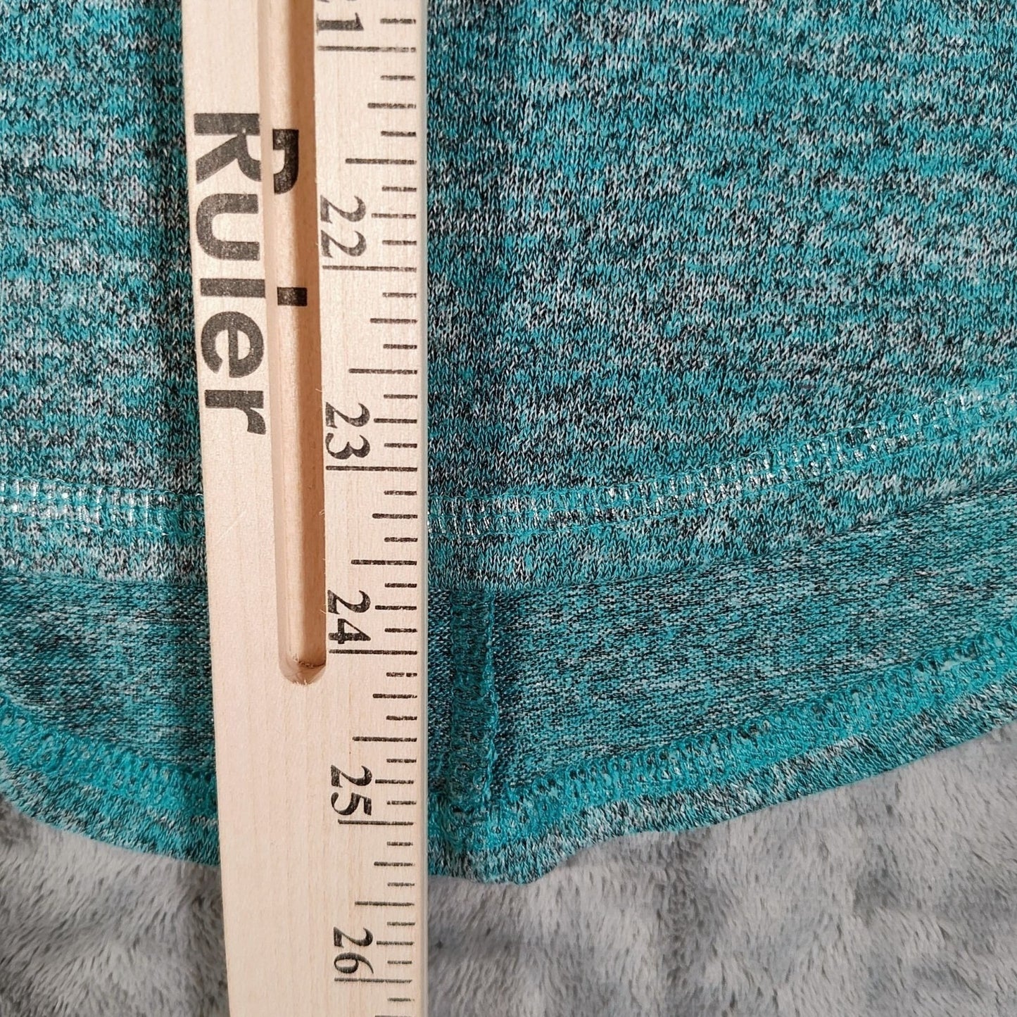 A.N.A A New Approach Womens Stretch Heathered Turquoise Short Sleeve Top (XS/S)