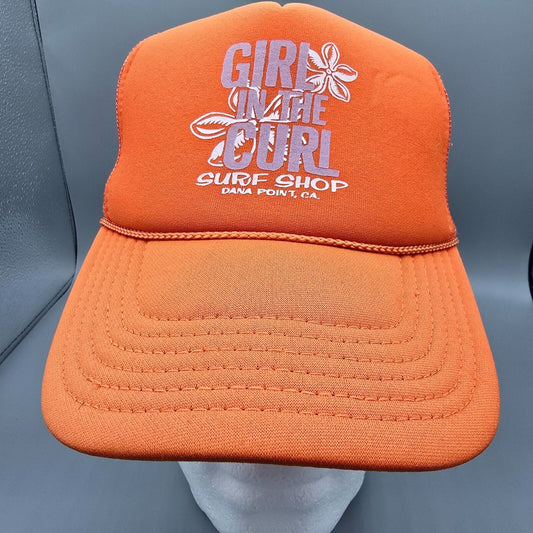 Girl In The Curl Surf Shop Dana Point, CA. Orange Otto Trucker Hat