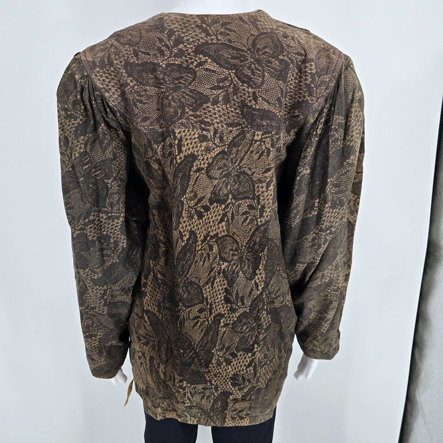 Vintage 1980s Christian Lauren Butterfly Pattern Oversized Blazer Jacket (M)