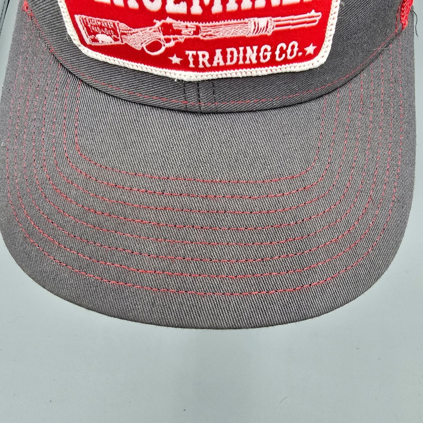 Peacemaker Trading Co. Patch Logo Gray & Red Snapback Richardson Trucker Hat