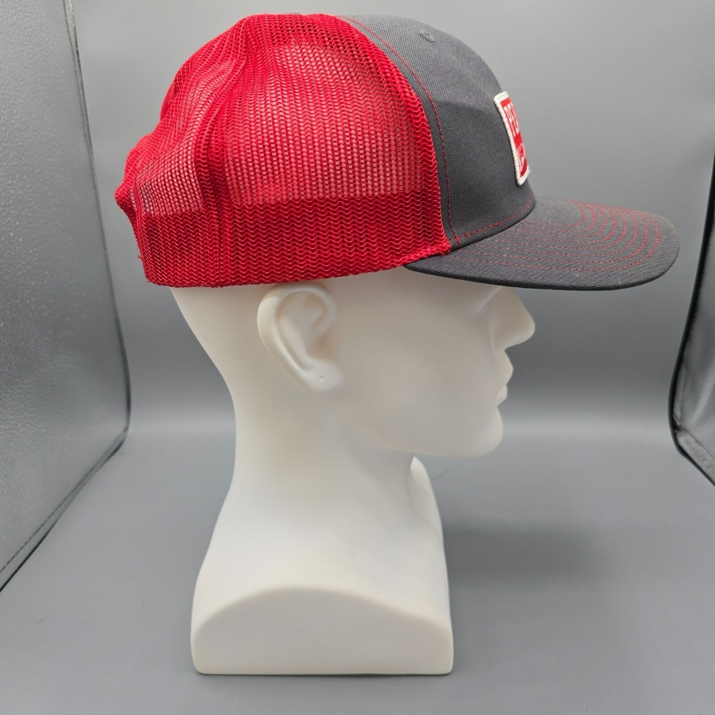 Peacemaker Trading Co. Patch Logo Gray & Red Snapback Richardson Trucker Hat