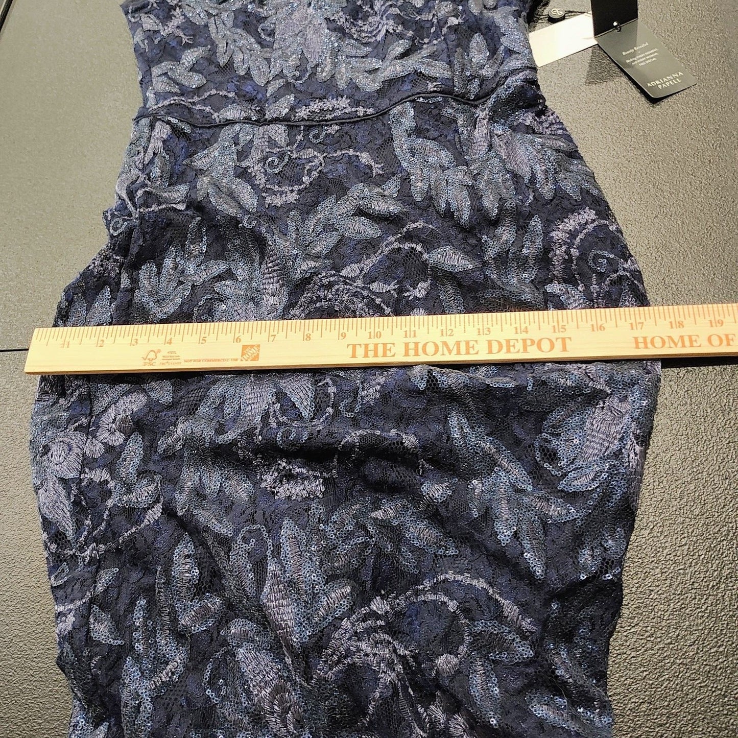 NWT Adrianna Papell Midnight Blue Capelet Long Maxi Dress $249 Retail (Size 4)
