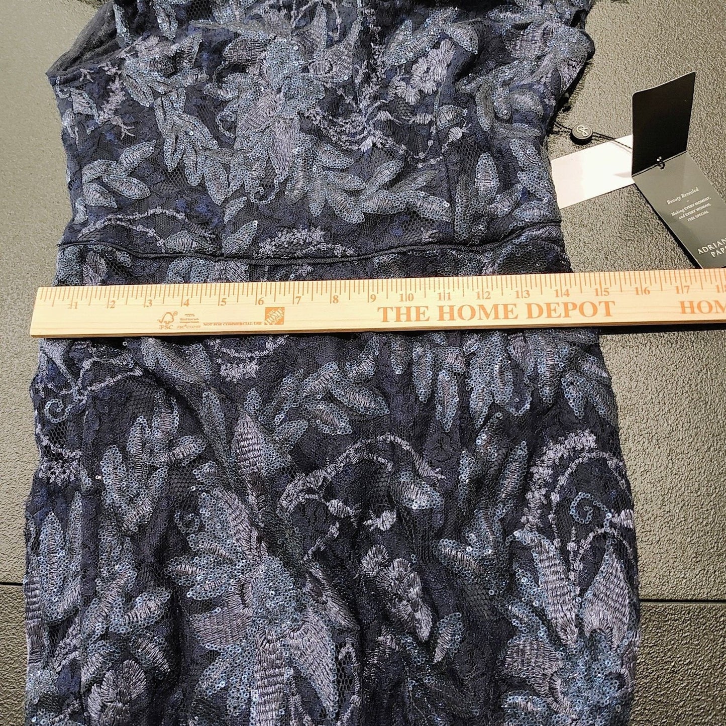 NWT Adrianna Papell Midnight Blue Capelet Long Maxi Dress $249 Retail (Size 4)