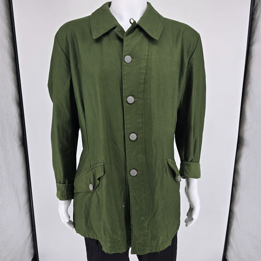 Vintage 1970s Swedish Military Olive Green M59 Field/Utility Coat (Large)