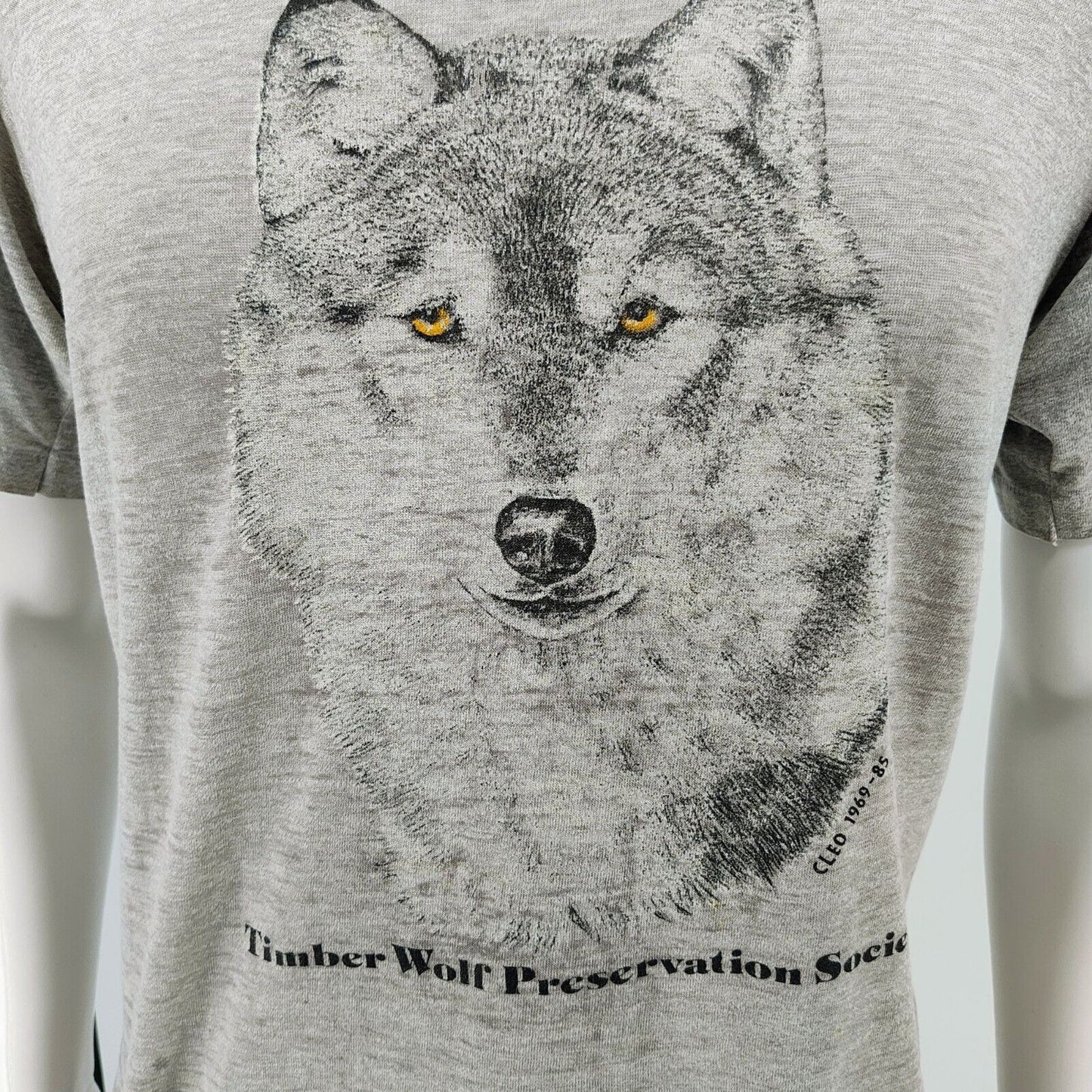 Vintage Single Stitch Timber Wolf Preservation Society Wolf Prints T-Shirt (M)