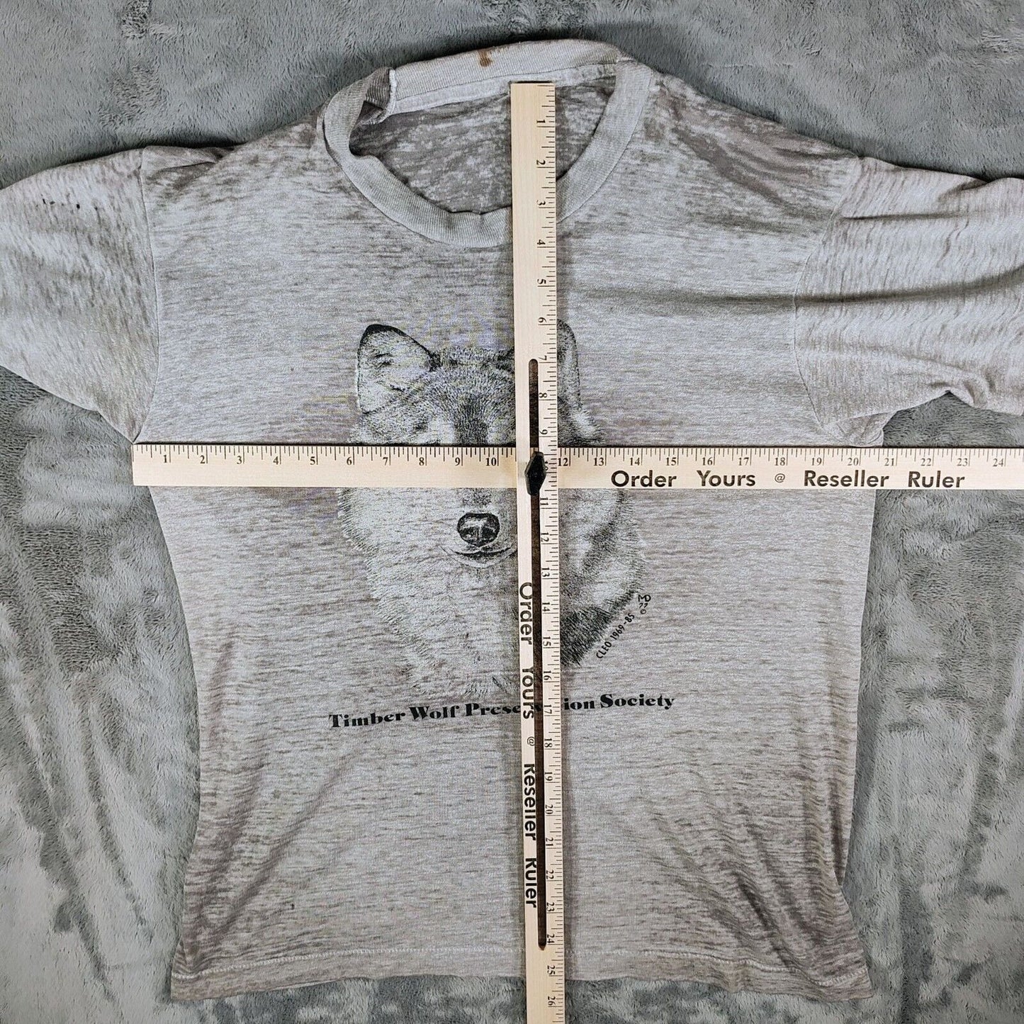 Vintage Single Stitch Timber Wolf Preservation Society Wolf Prints T-Shirt (M)