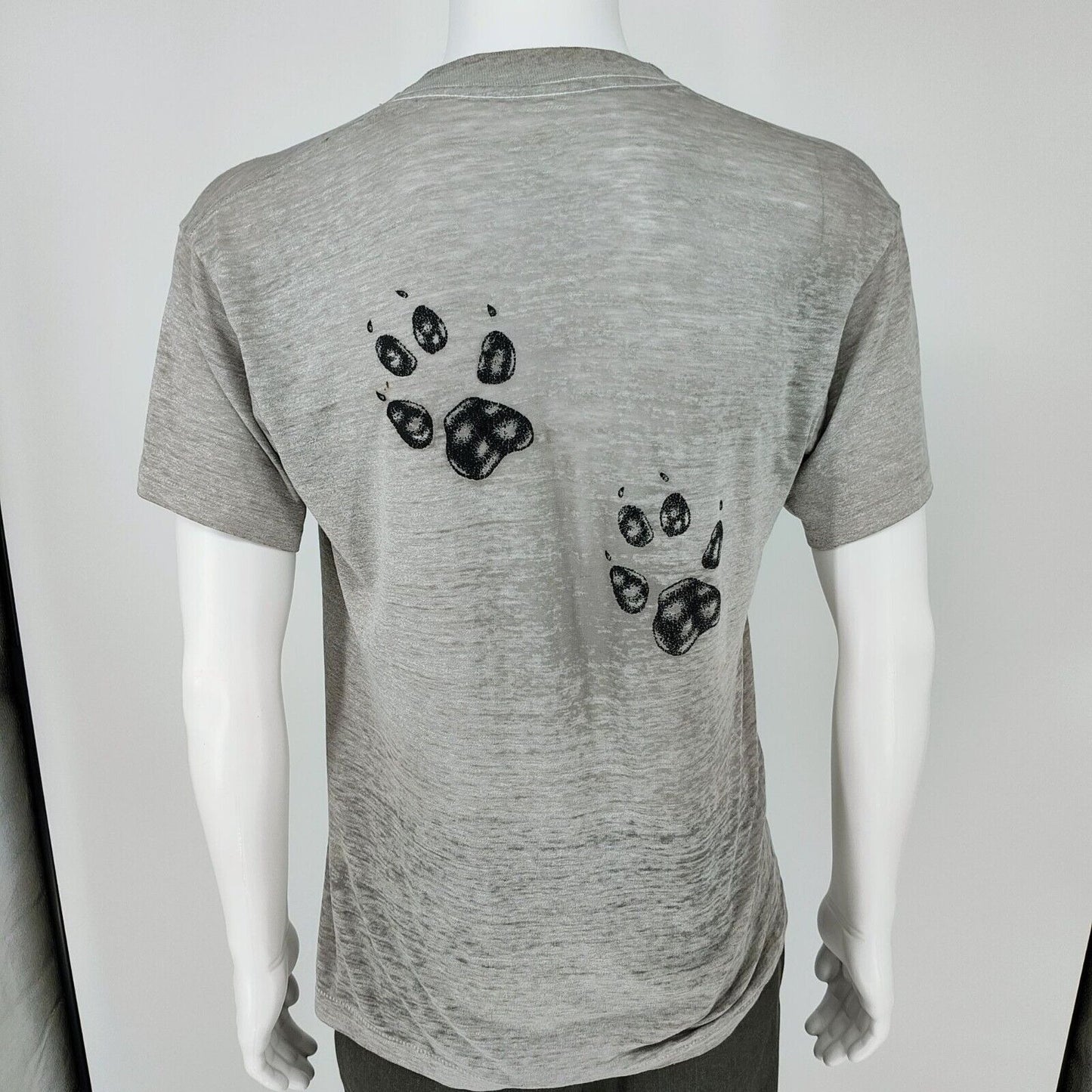 Vintage Single Stitch Timber Wolf Preservation Society Wolf Prints T-Shirt (M)