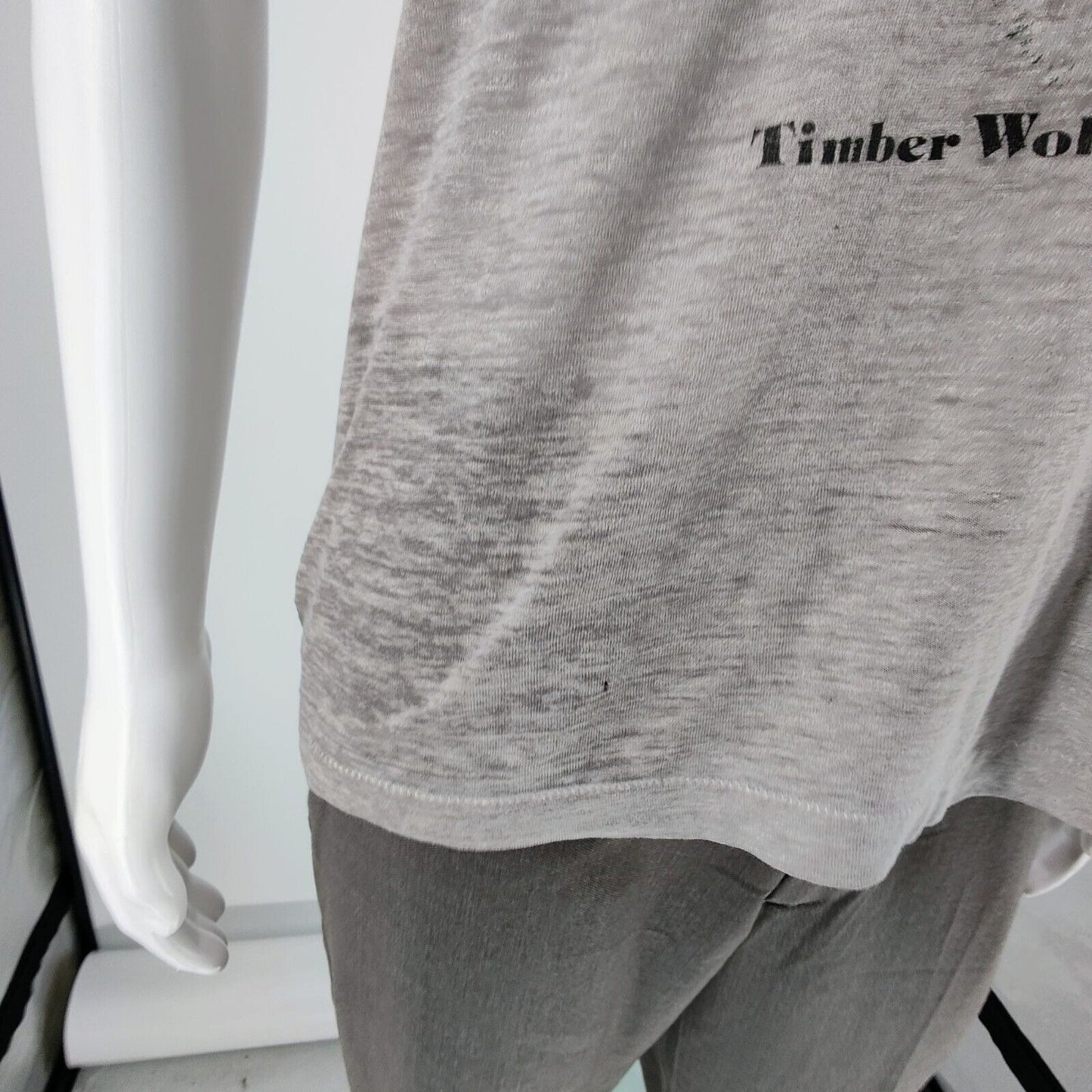Vintage Single Stitch Timber Wolf Preservation Society Wolf Prints T-Shirt (M)