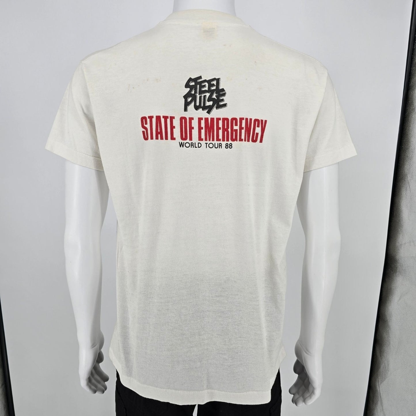 Vintage 1980s Steel Pulse State of Emergency World Tour Concert T-Shirt (M/L)
