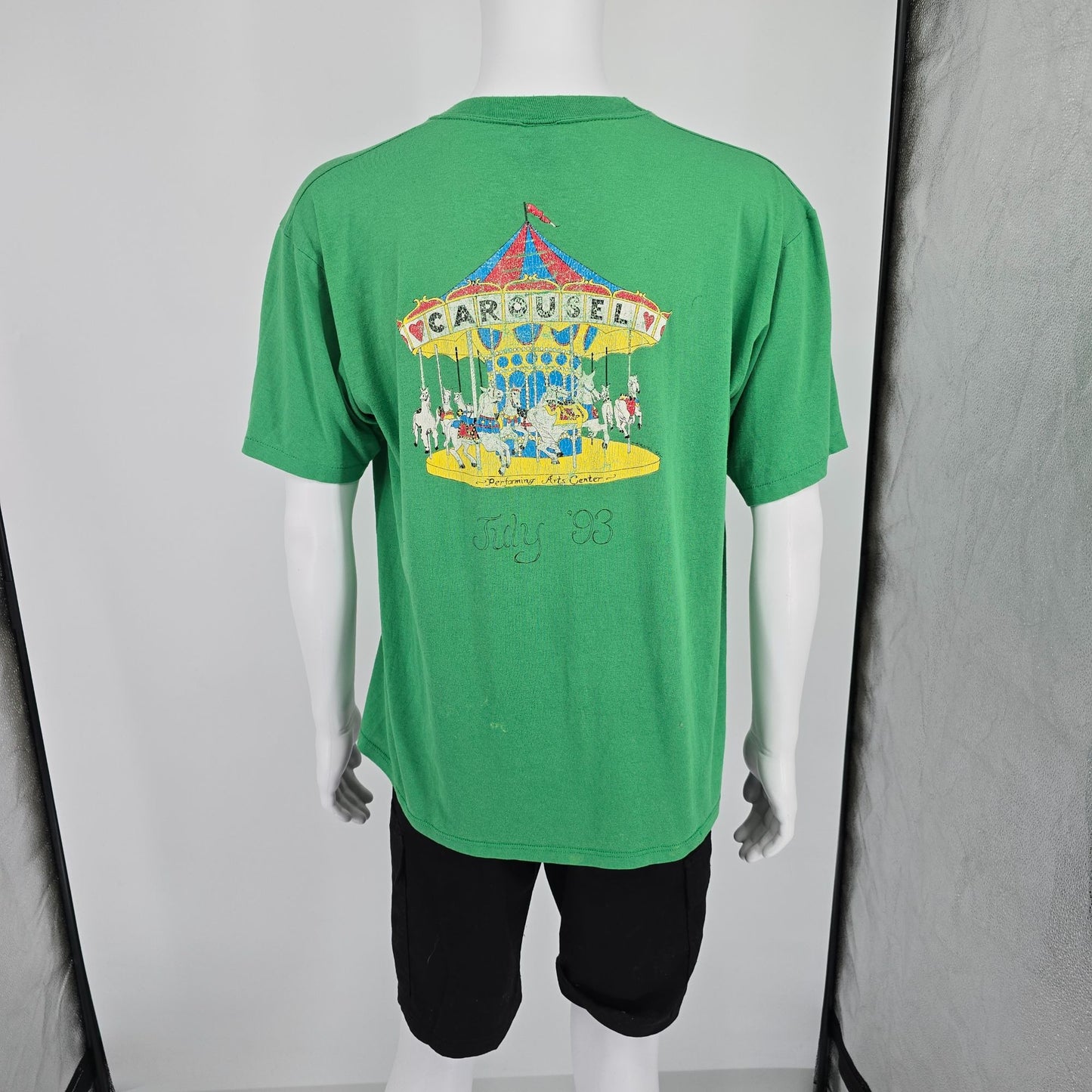 Vintage 1993 Jerzees Performing Arts Center Carousel Musical T-Shirt (XL)