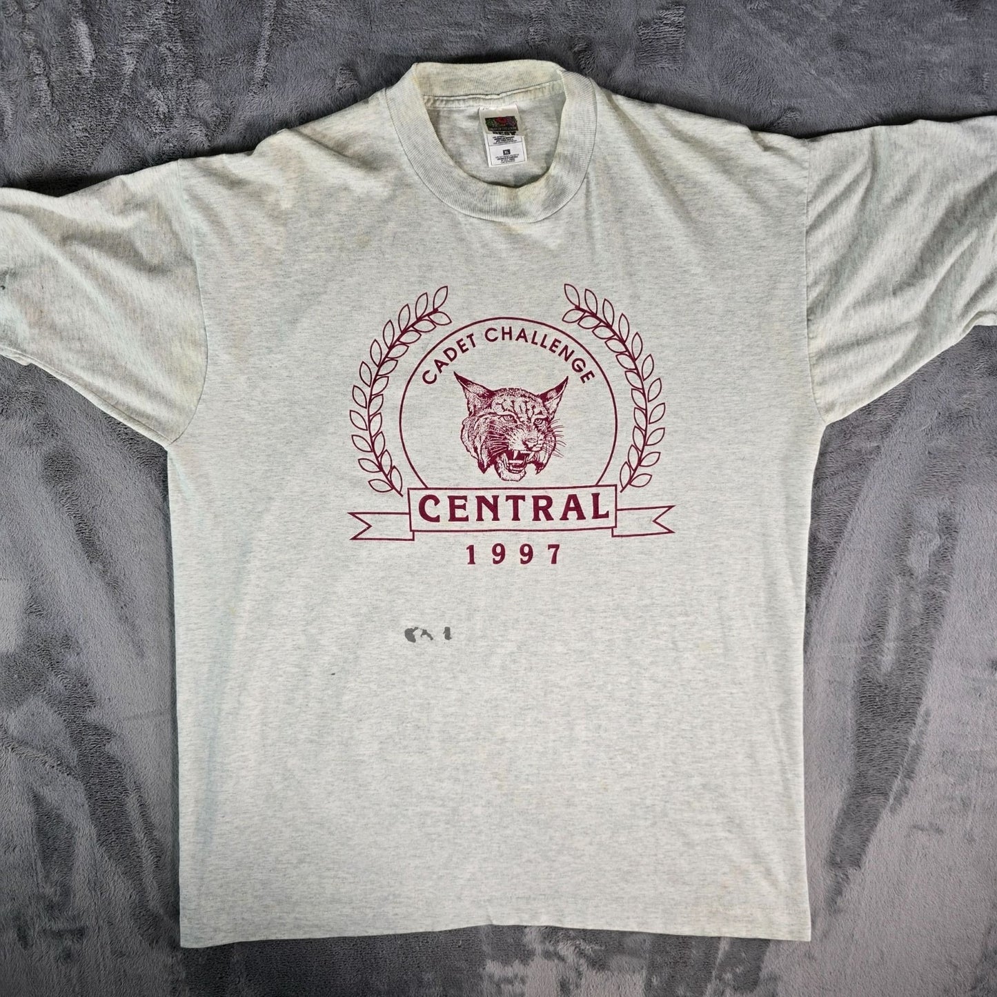 Distressed Vintage 1990s ROTC Central Cadet Challenge 1997 Wildcat T-Shirt (XL)