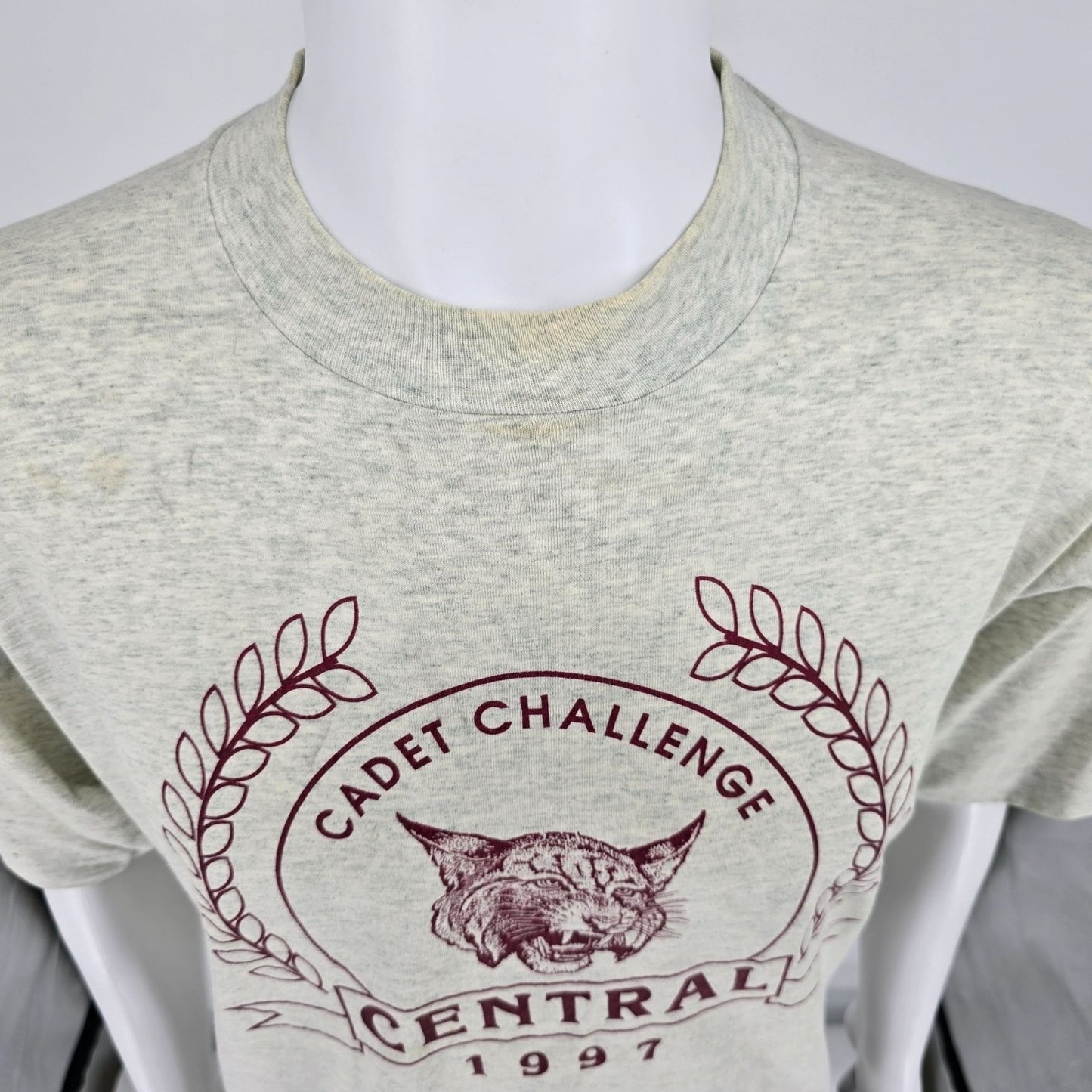 Distressed Vintage 1990s ROTC Central Cadet Challenge 1997 Wildcat T-Shirt (XL)