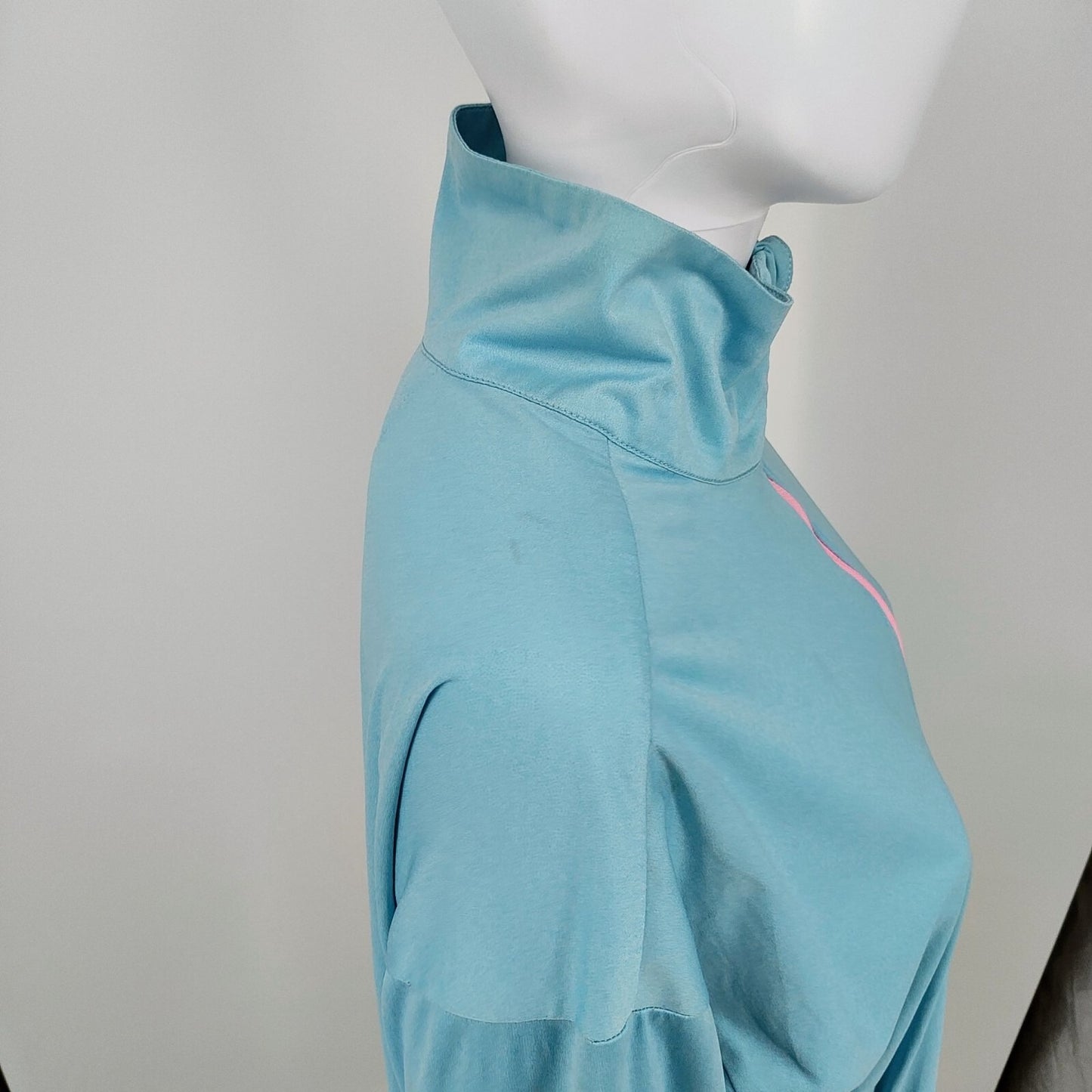 Adidas Womens Half-Zip Light Blue & Pink Pullover Jacket