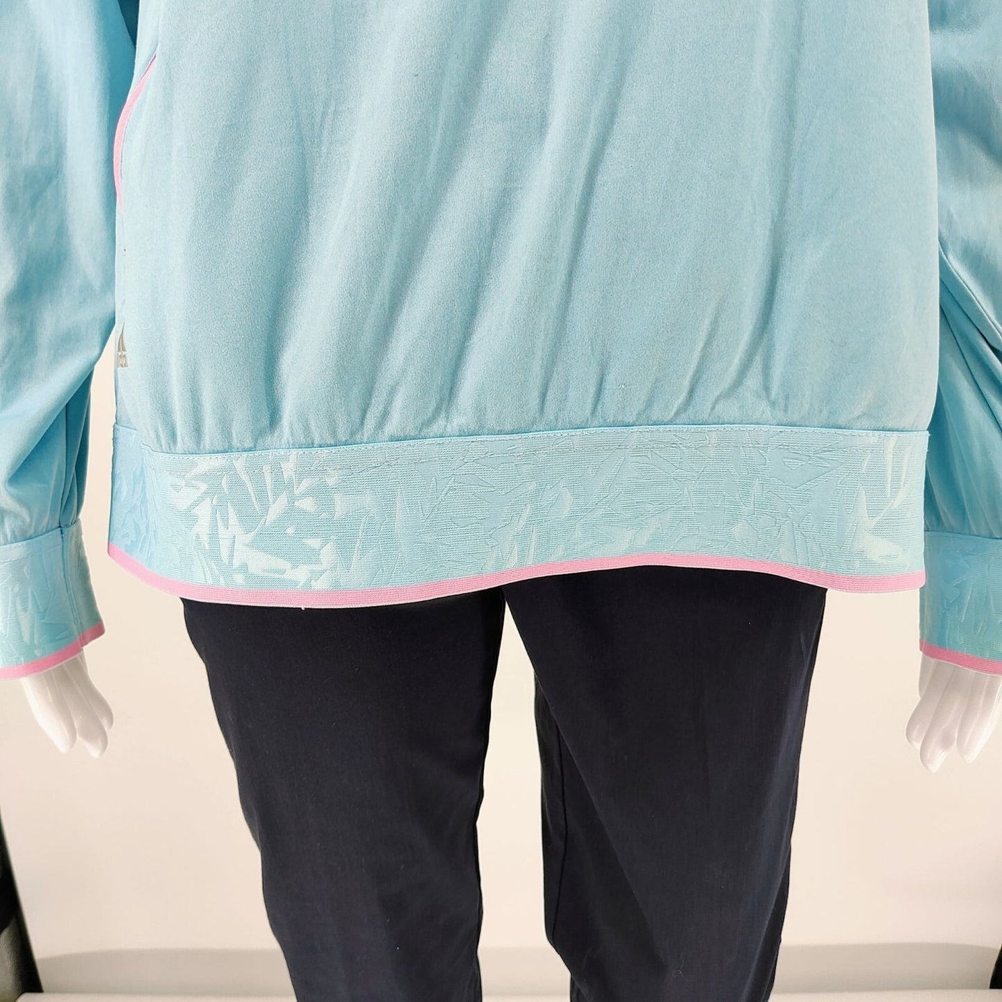 Adidas Womens Half-Zip Light Blue & Pink Pullover Jacket
