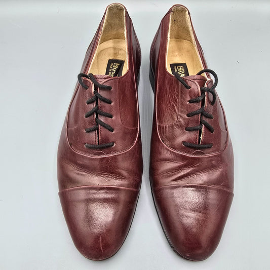 Brassboot Made in Italy Men's Burgundy Leather Oxford Dress Shoes (Size 7M)