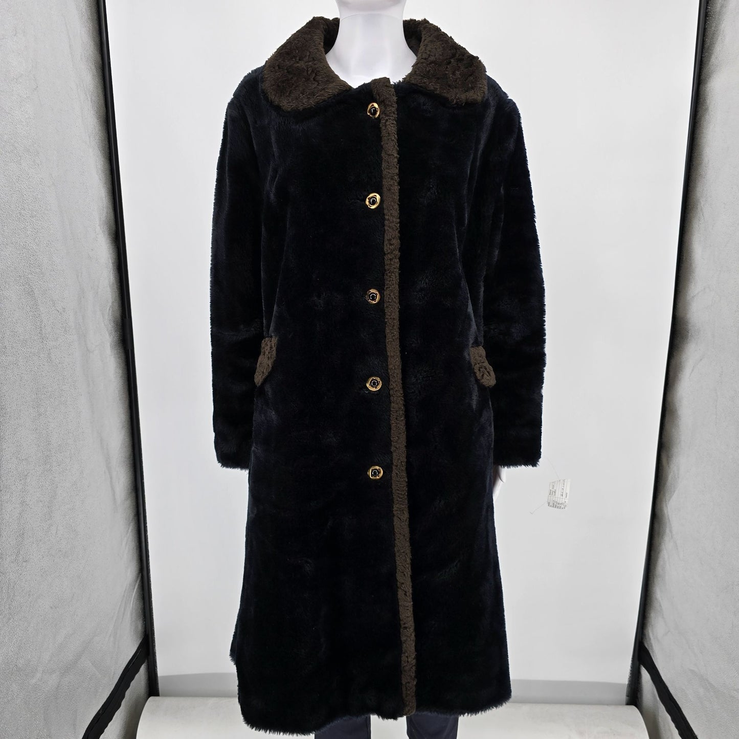 Vintage 1960s/1970s Fingerhut Fashions Orlon Acrylic Faux Fur Mod Coat (XL)