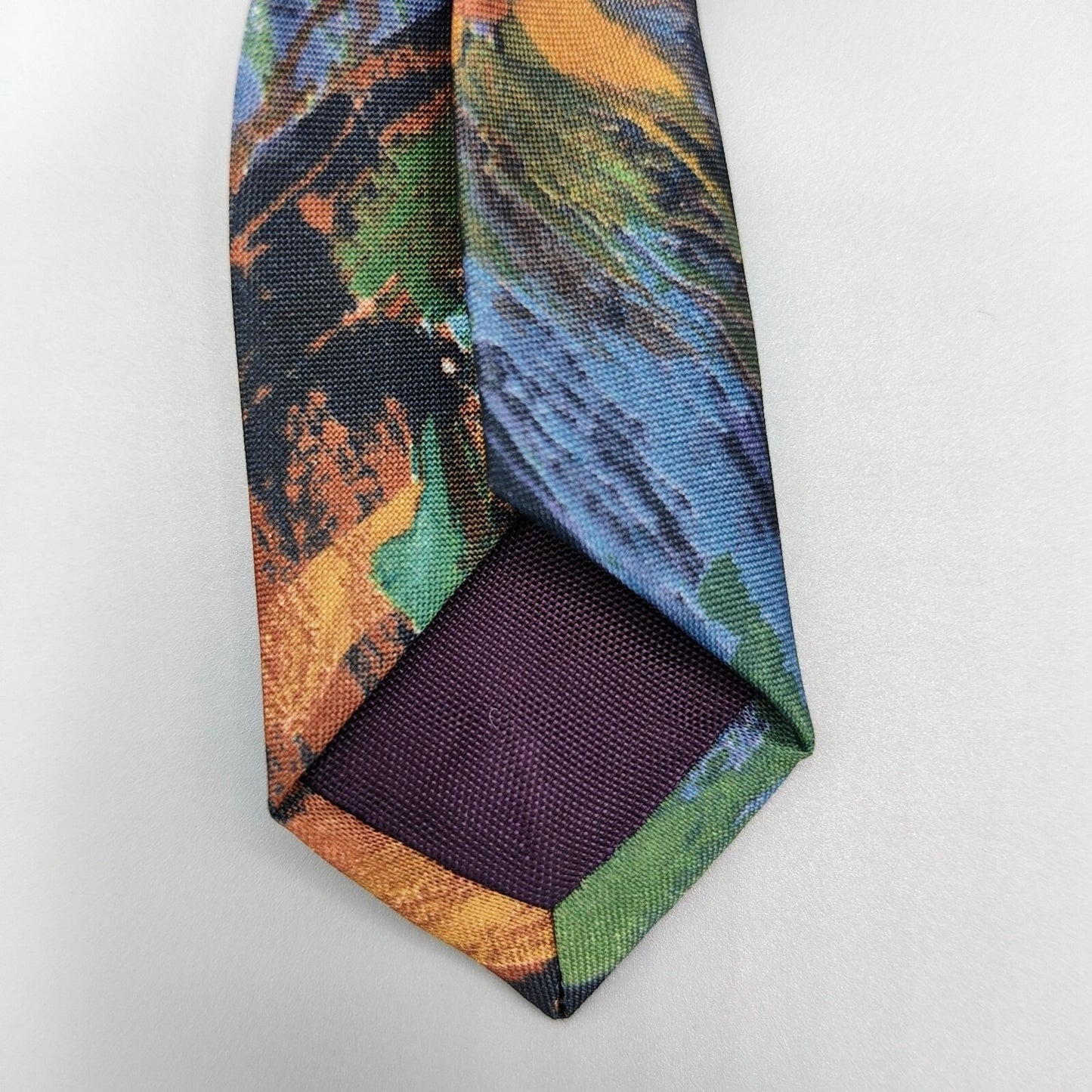 Arthur Barry Abstract Patterned 100% Blue, Green, and Brown Micro Fiber Necktie