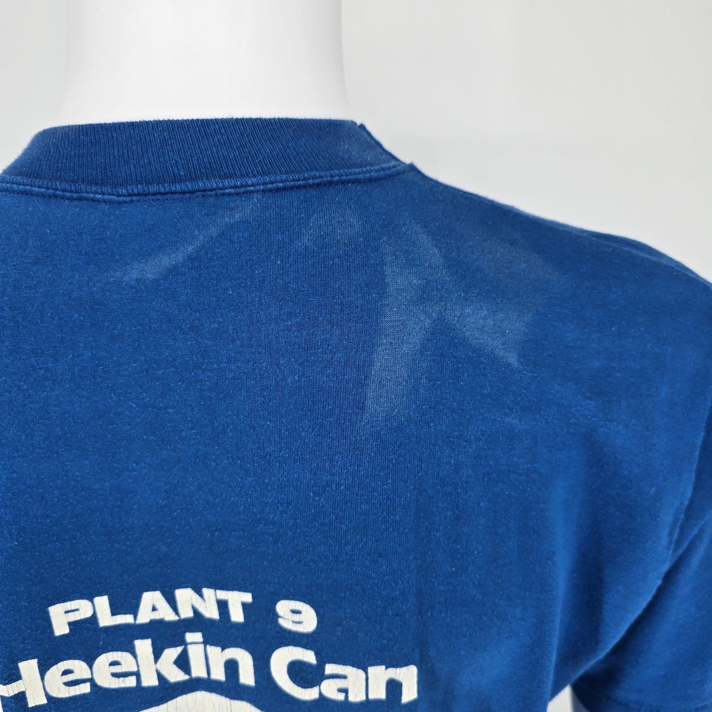 Vintage 1980s Velva Sheen Heekin Can Plant 9 Quality Control Team T-Shirt (M)