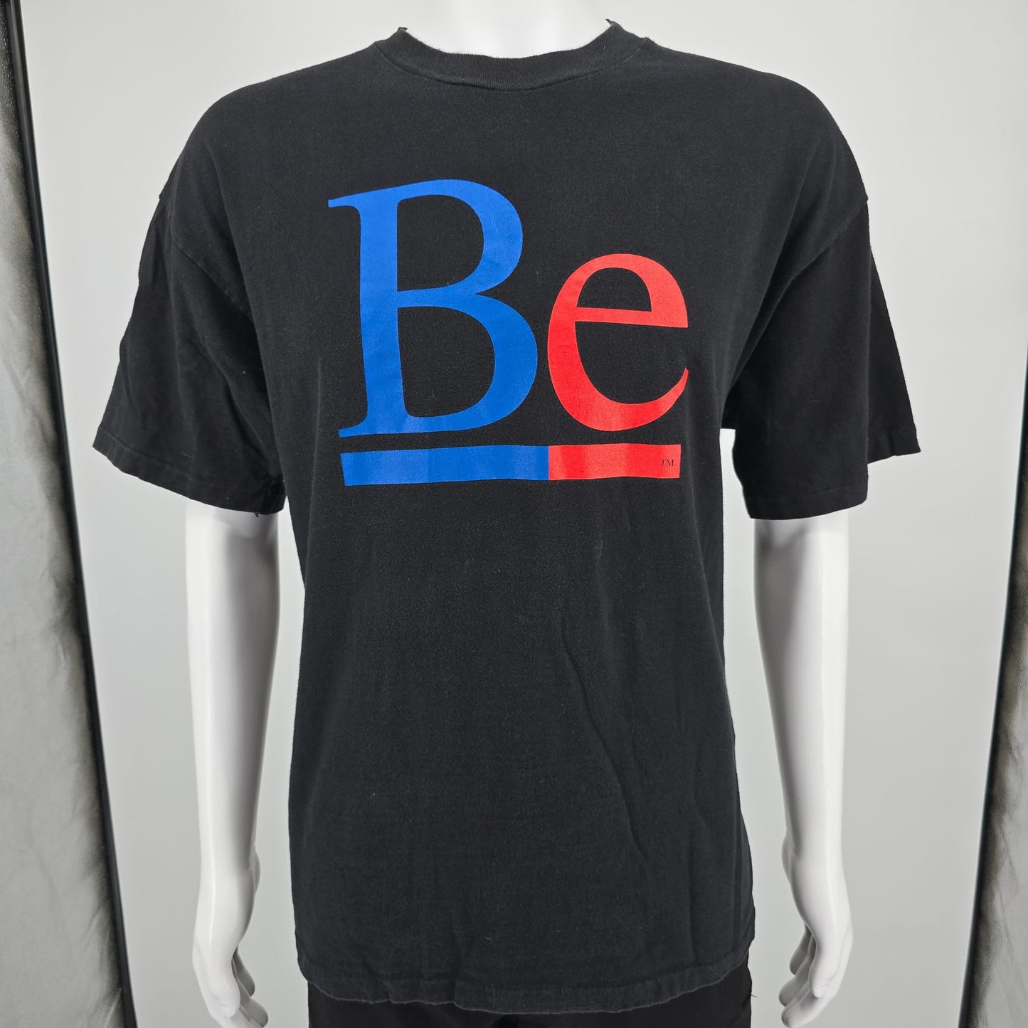 Vintage 1990s Hanes Beefy-T Black Be Inc. BeOS/BeBox Techware T-Shirt (L/XL)