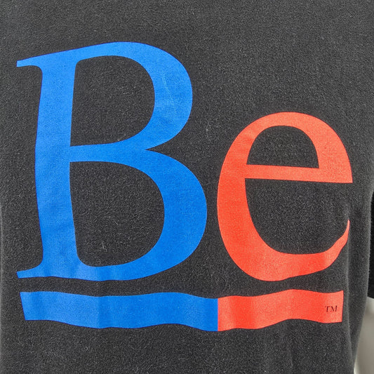 Vintage 1990s Hanes Beefy-T Black Be Inc. BeOS/BeBox Techware T-Shirt (L/XL)