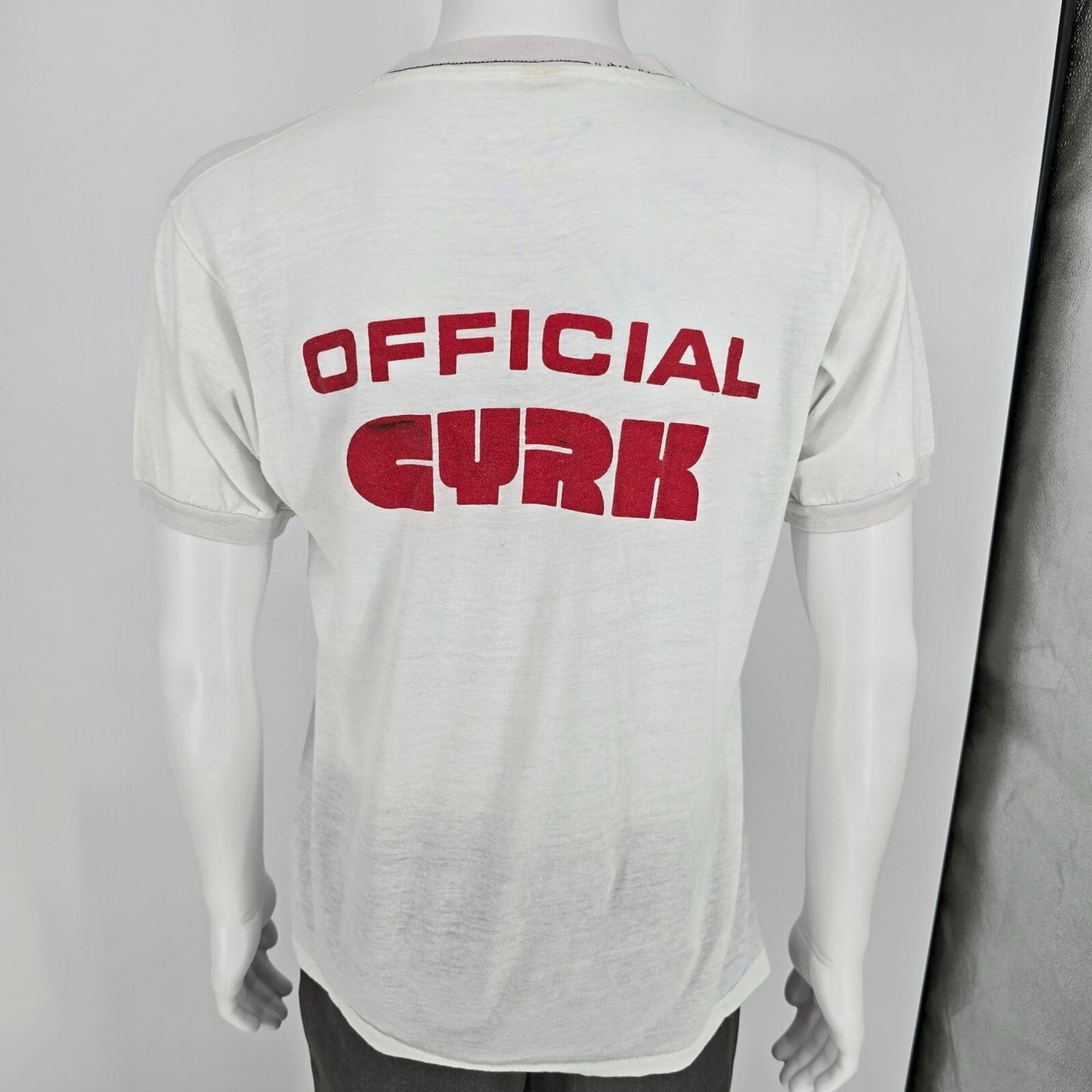 Vintage Screen Stars 1984 White Bay State Triathlon "Official CYRK" T-Shirt (M)