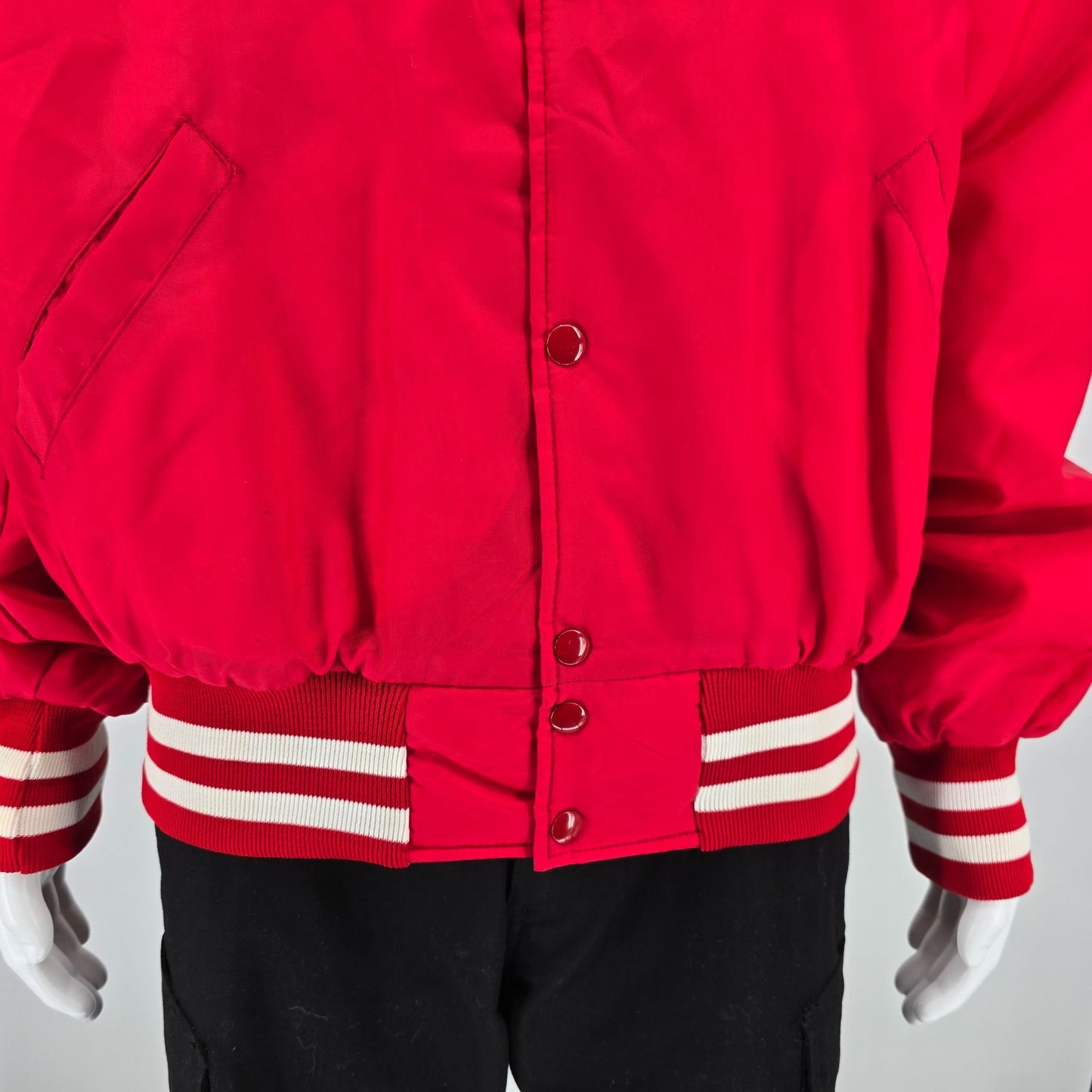 Vintage 1970s Gus Doerner Sports South Knox Spartans Satin Bomber Jacket (XL)