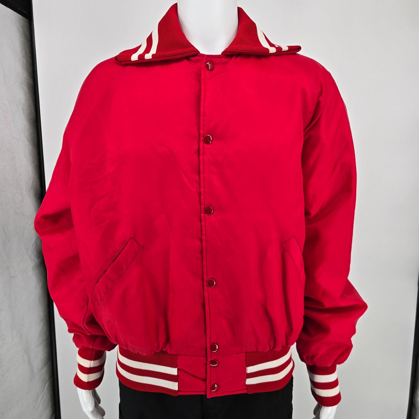 Vintage 1970s Gus Doerner Sports South Knox Spartans Satin Bomber Jacket (XL)