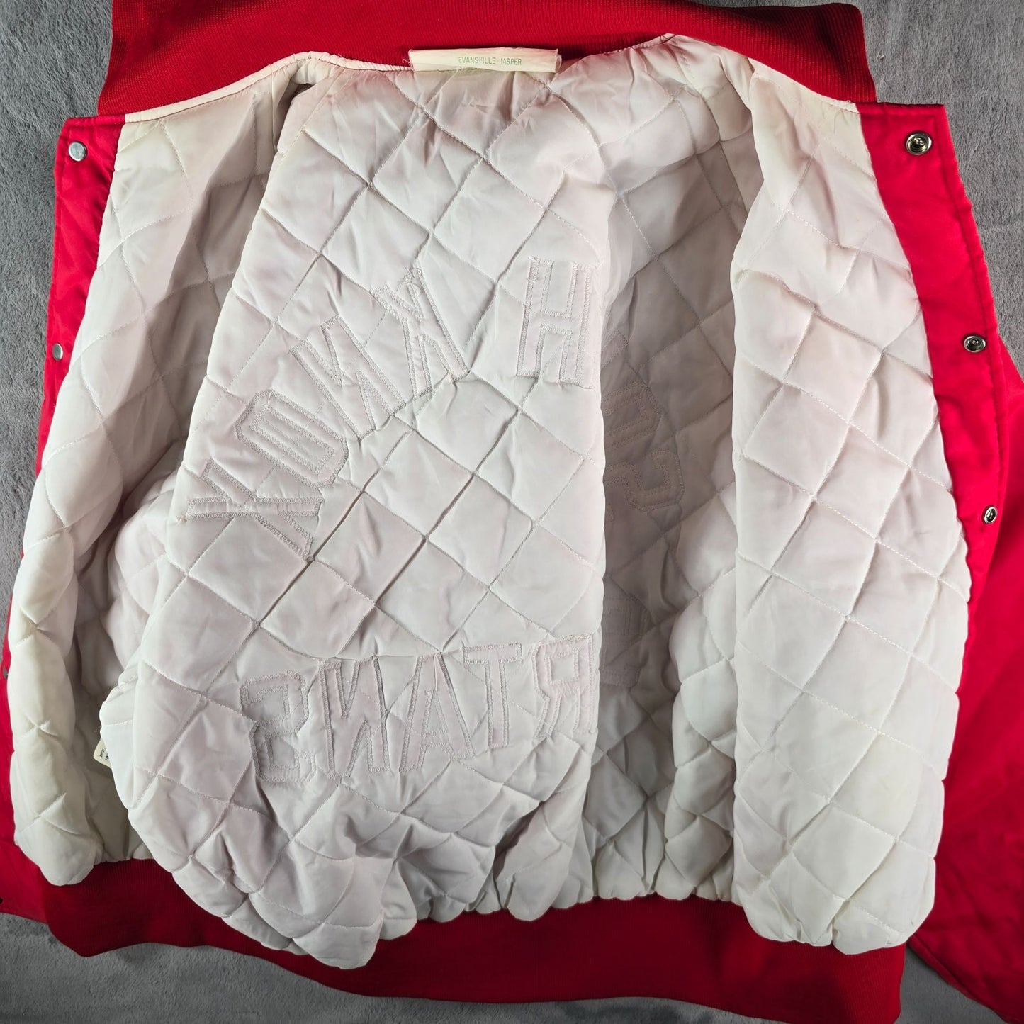 Vintage 1970s Gus Doerner Sports South Knox Spartans Satin Bomber Jacket (XL)