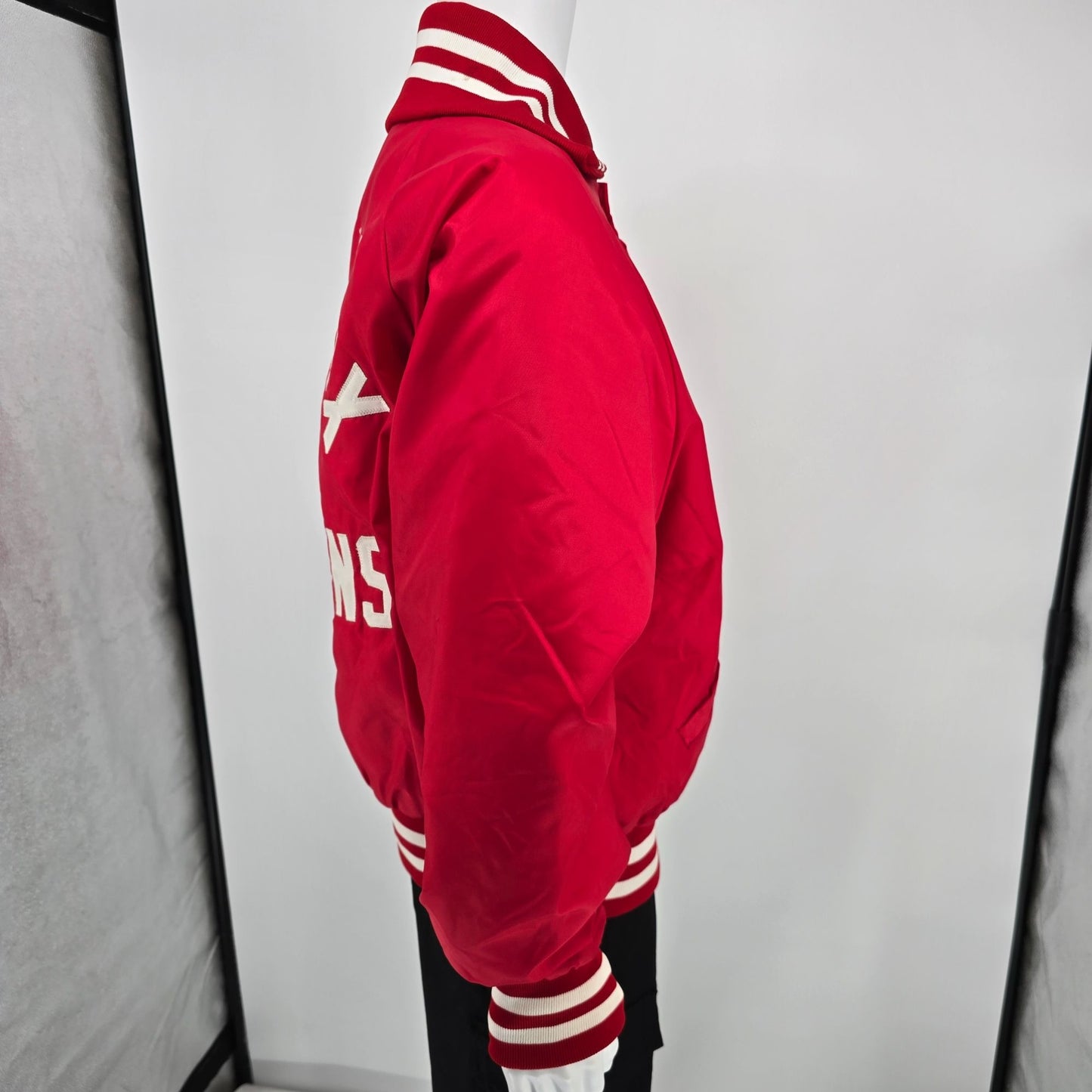 Vintage 1970s Gus Doerner Sports South Knox Spartans Satin Bomber Jacket (XL)