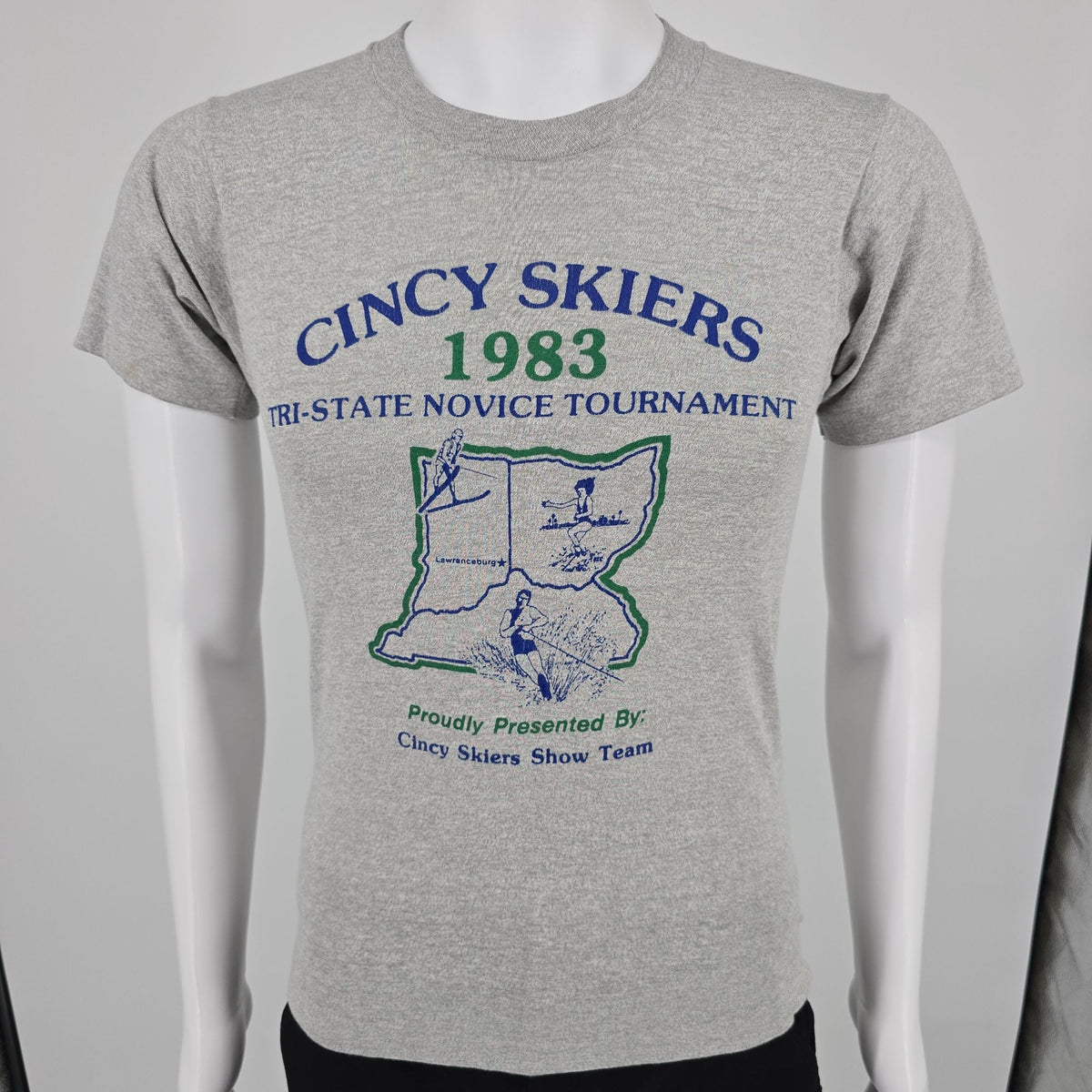 Vintage 1983 Cincy Skiers Show Team Tri-State Novice Tournament T-Shirt (S)