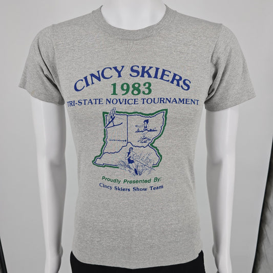 Vintage 1983 Cincy Skiers Show Team Tri-State Novice Tournament T-Shirt (S)