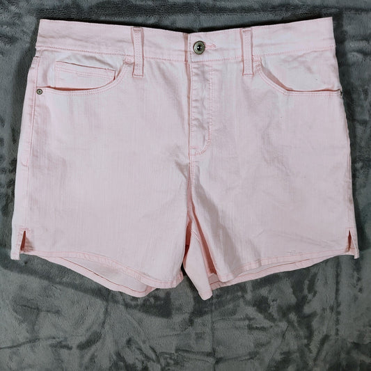 Jessica Simpson Women's Pink High Rise Relaxed Fit Side Slit Short (Size 8)