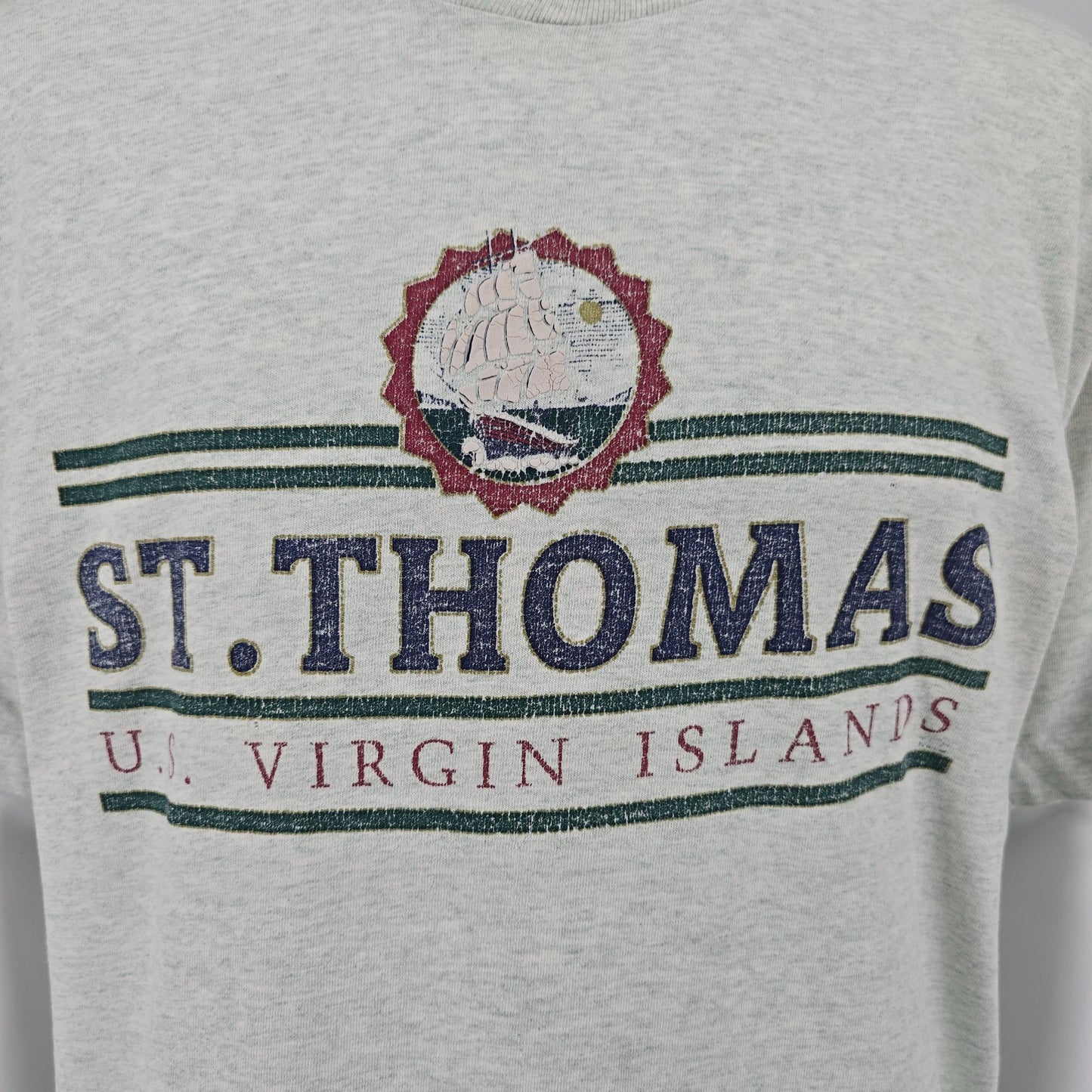 Distressed Vintage 1990s St. Thomas U.S. Virgin Islands Souvenir T-Shirt (XL)