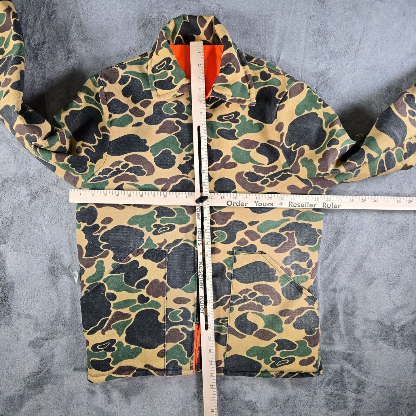 Vintage 90s Empire Insulated Wear Reversible Camo/Orange Hunting Jacket (Medium)