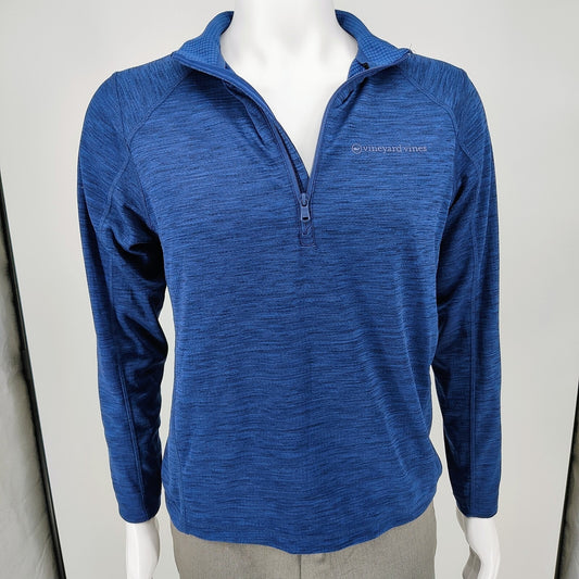 Vineyard Vines Sankaty Performance Nautical Navy Quarter Zip Jacket (Small)