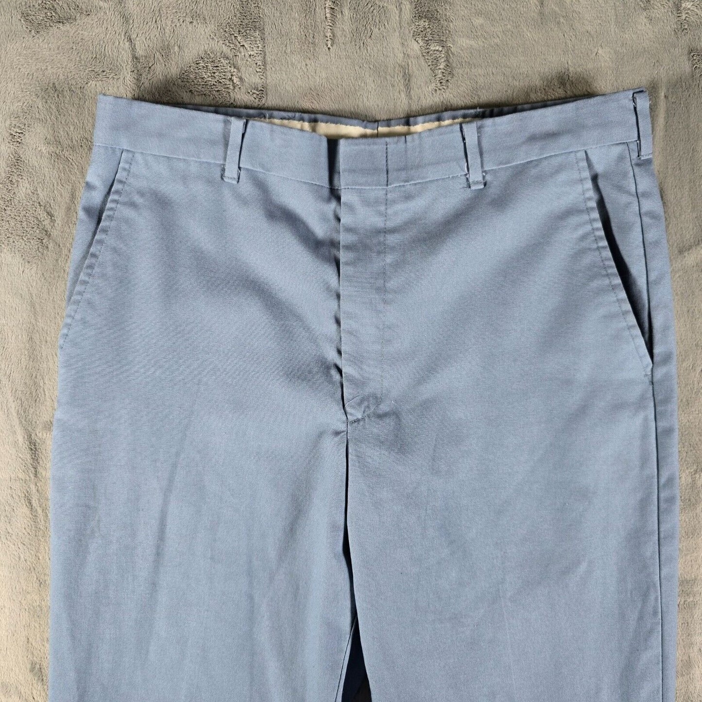 Vintage 1980s Wrangler Made in USA Light Blue Western Dress Slacks (32x29) *Flaw