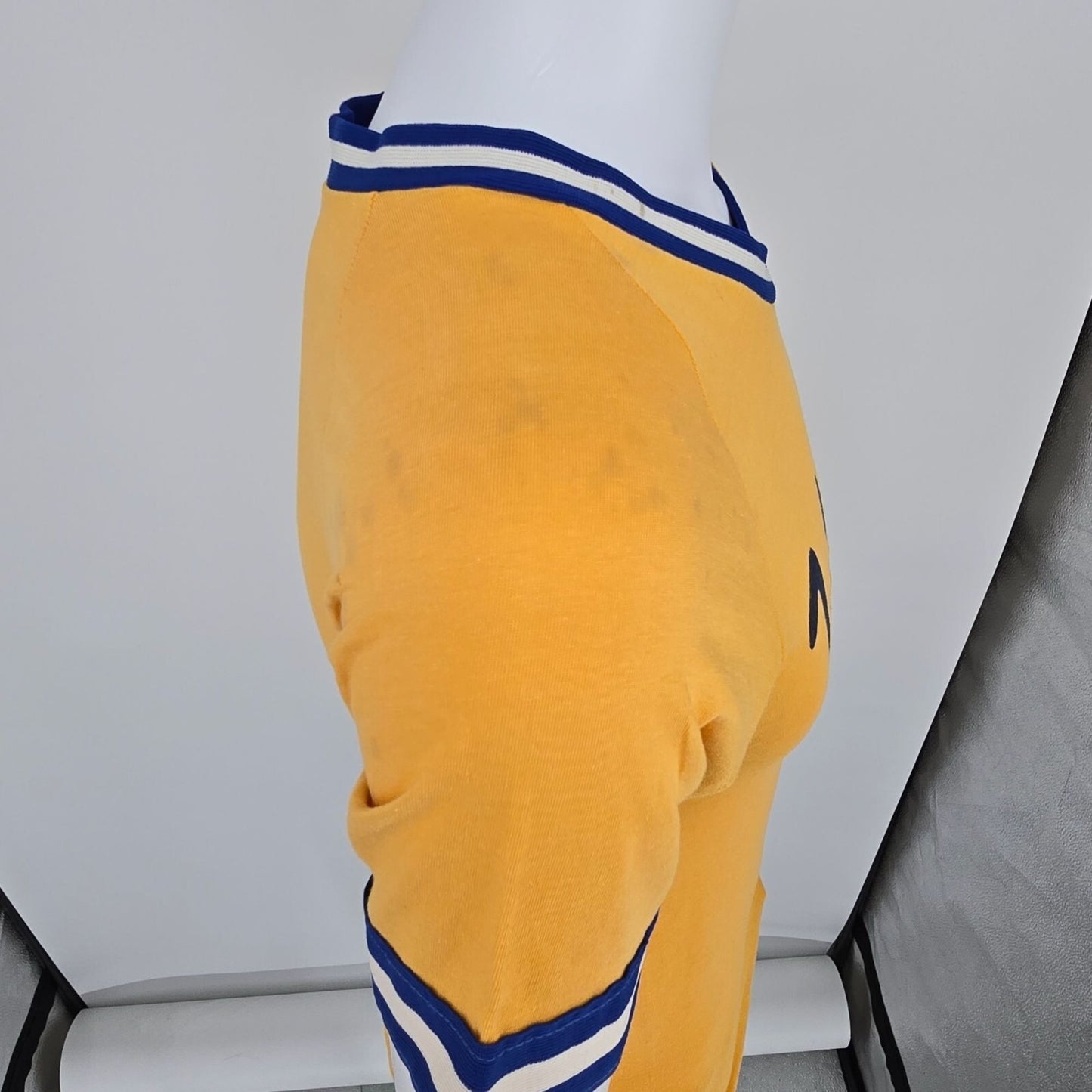 Vintage 1970's Ulrich's Bar Yellow Striped Ringer Jersey T-Shirt (XS/S)