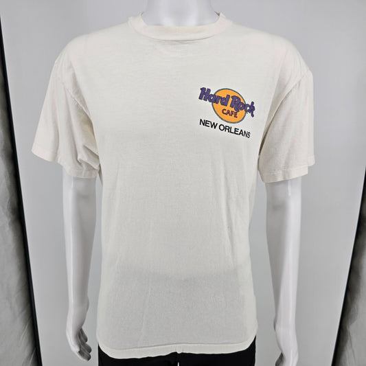 Vintage 1990s Made in USA Hard Rock Cafe New Orleans Guitar Graphic T-Shirt (XL)