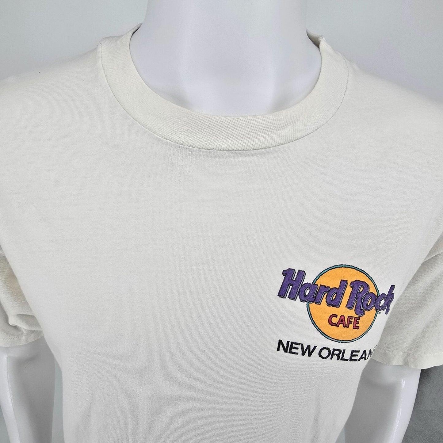 Vintage 1990s Made in USA Hard Rock Cafe New Orleans Guitar Graphic T-Shirt (XL)