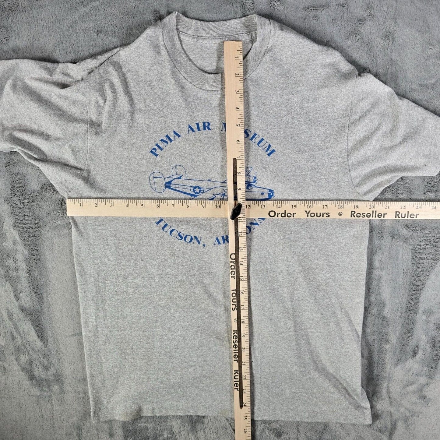Vintage 1990s Pima Air Museum Tucson, Arizona B-24 Bomber Plane Gray T-Shirt (M)