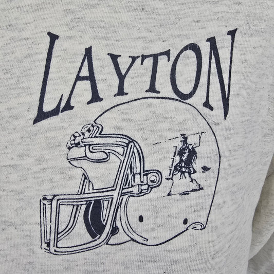 Vintage 1990s Oneita Layton Lancers Utah High School Football T-Shirt (XL)