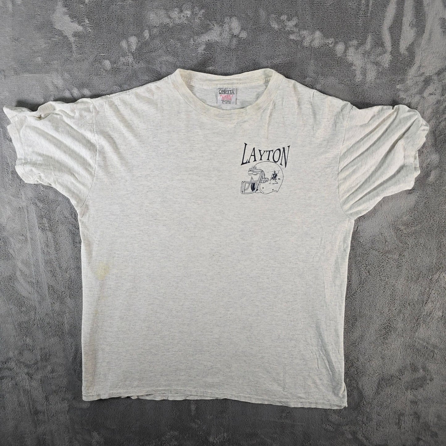 Vintage 1990s Oneita Layton Lancers Utah High School Football T-Shirt (XL)